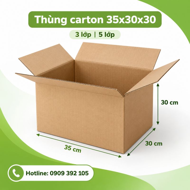 Thùng carton 35x30x30 3 lớp 5 lớp TPHCM