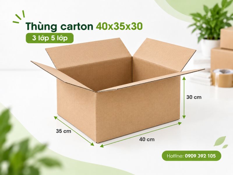 Thùng carton 40x35x30 3 lớp 5 lớp TPHCM