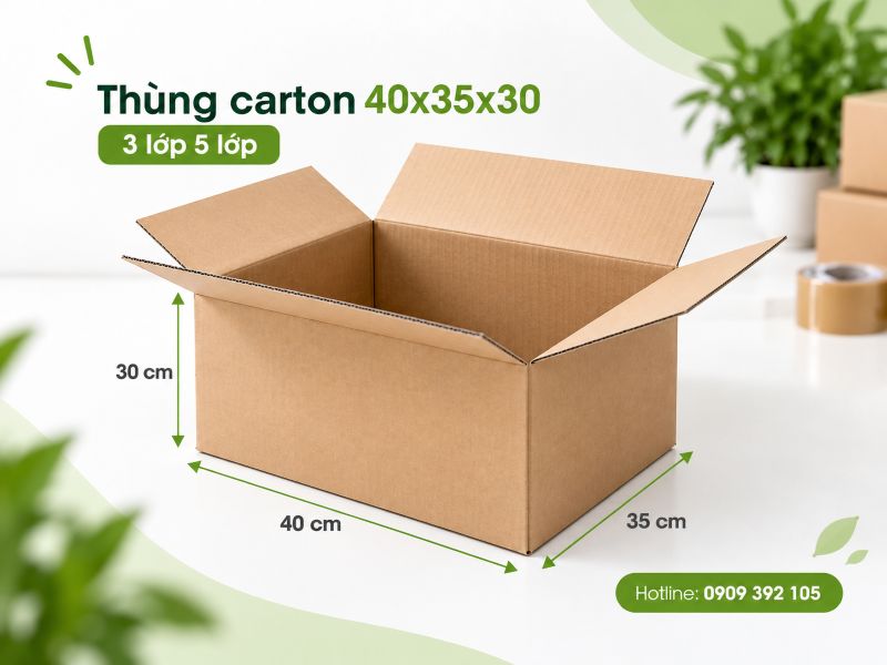 Thùng carton 40x35x30 3 lớp 5 lớp TPHCM