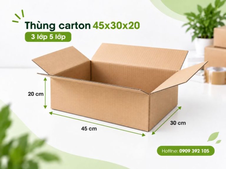 Thùng carton 45x30x20 3 lớp 5 lớp TPHCM