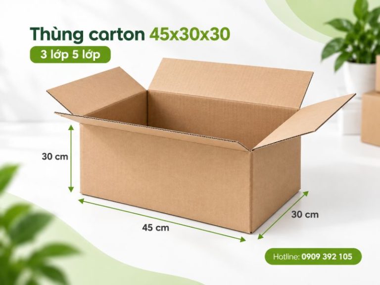 Thùng carton 45x30x30 3 lớp 5 lớp TPHCM