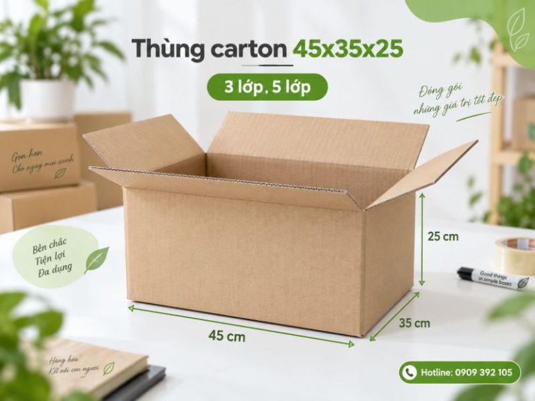 Thùng carton 45x35x25 3 lớp 5 lớp TPHCM