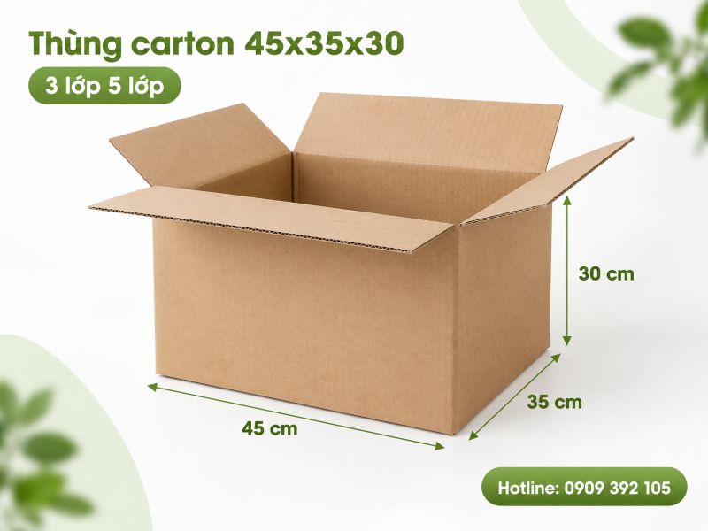 Thùng carton 45x35x30 3 lớp 5 lớp TPHCM