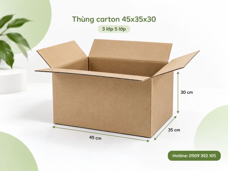 Thùng carton 45x35x30 3 lớp 5 lớp TPHCM