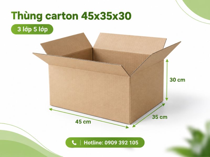 Thùng carton 45x35x30 3 lớp 5 lớp TPHCM