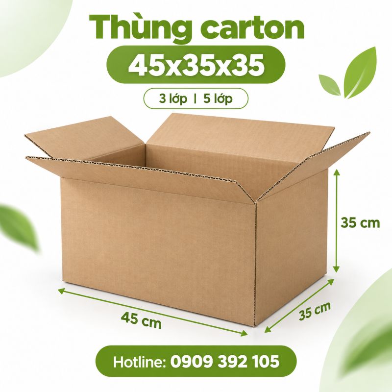 Thùng carton 45x35x35 3 lớp 5 lớp TPHCM