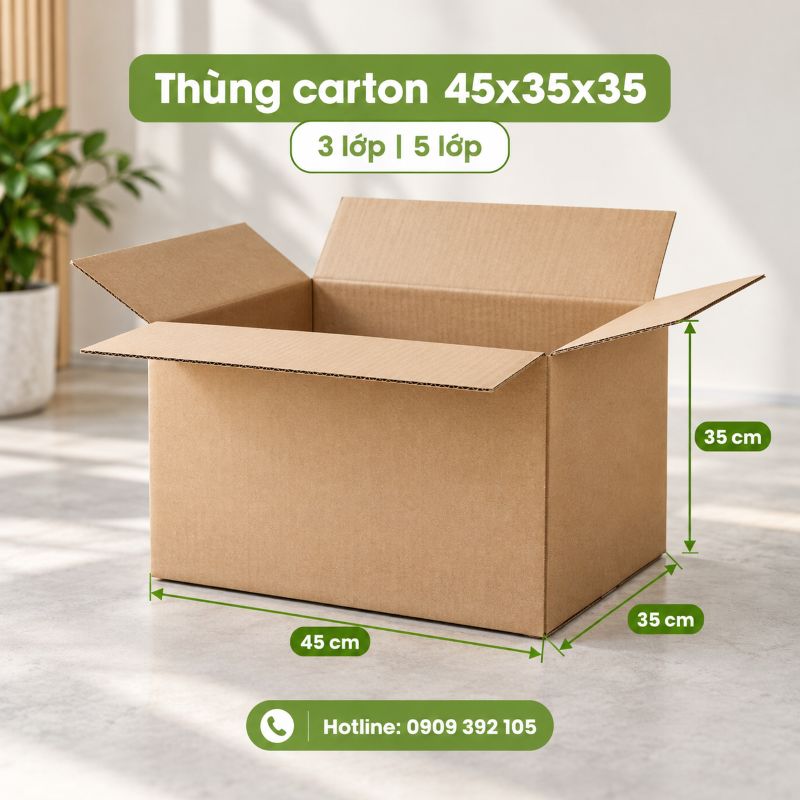Thùng carton 45x35x35 3 lớp 5 lớp TPHCM
