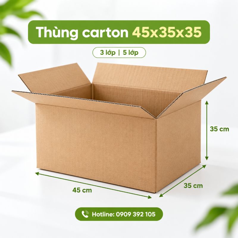 Thùng carton 45x35x35 3 lớp 5 lớp TPHCM