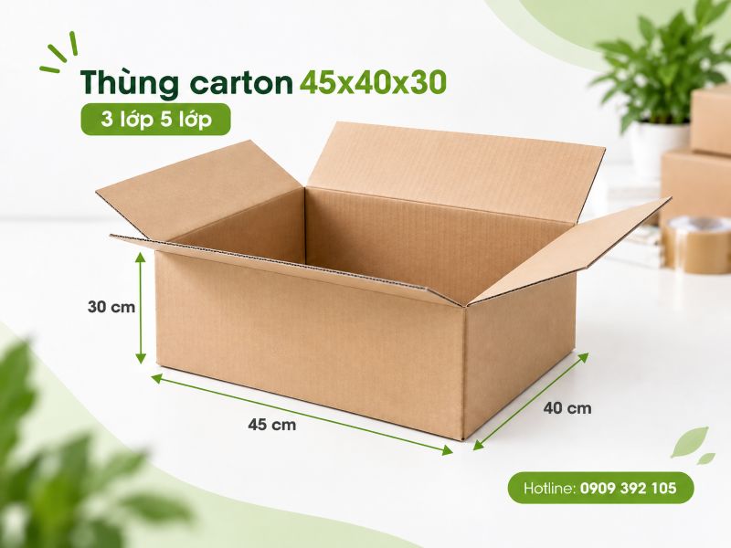 Thùng carton 45x40x30 3 lớp 5 lớp TPHCM