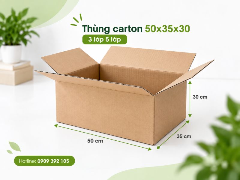 Thùng carton 50x35x30 3 lớp 5 lớp TPHCM