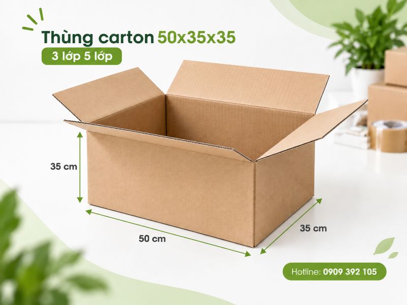Thùng carton 50x35x35 3 lớp 5 lớp TPHCM