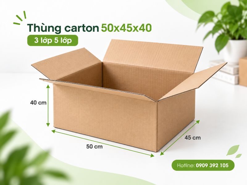 Thùng carton 50x45x40 3 lớp 5 lớp TPHCM