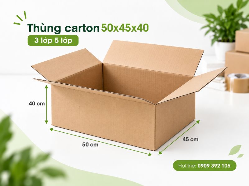 Thùng carton 50x45x40 3 lớp 5 lớp TPHCM