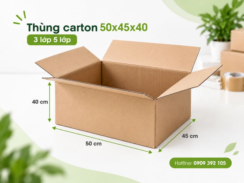 Thùng carton 50x45x40 3 lớp 5 lớp TPHCM