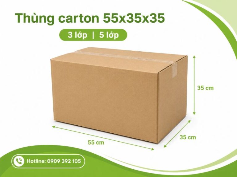Thùng carton 55x35x35 3 lớp 5 lớp TPHCM