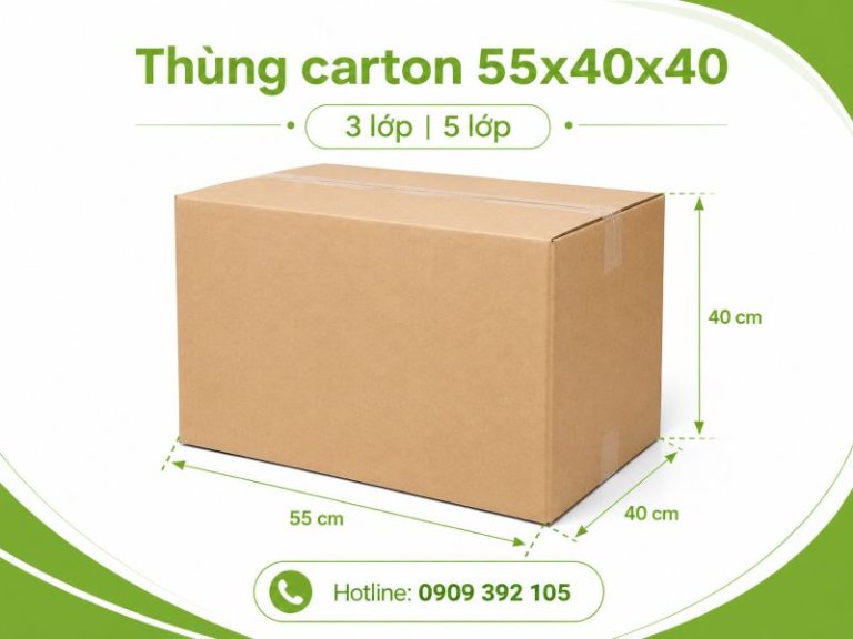 Thùng carton 55x40x40 3 lớp 5 lớp TPHCM