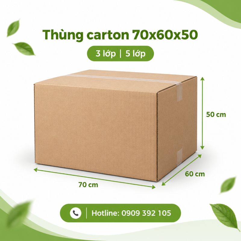 Thùng carton 70x60x50 3 lớp 5 lớp TPHCM