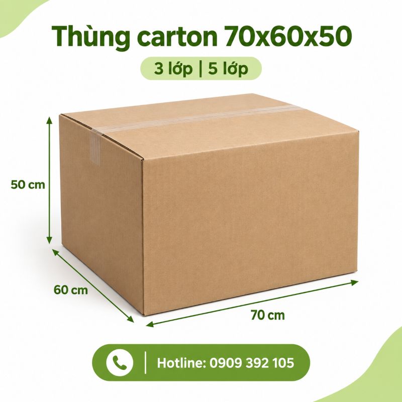 Thùng carton 70x60x50 3 lớp 5 lớp TPHCM