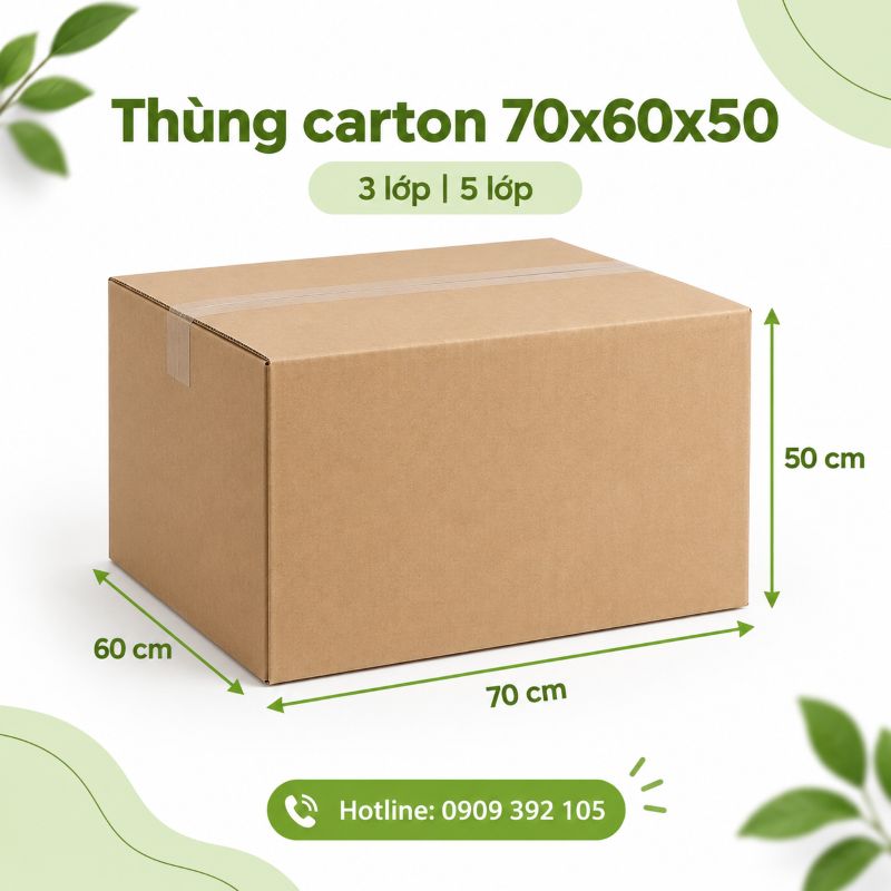 Thùng carton 70x60x50 3 lớp 5 lớp TPHCM