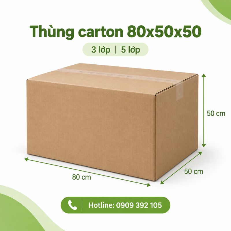 Thùng carton 80x50x50 3 lớp 5 lớp TPHCM