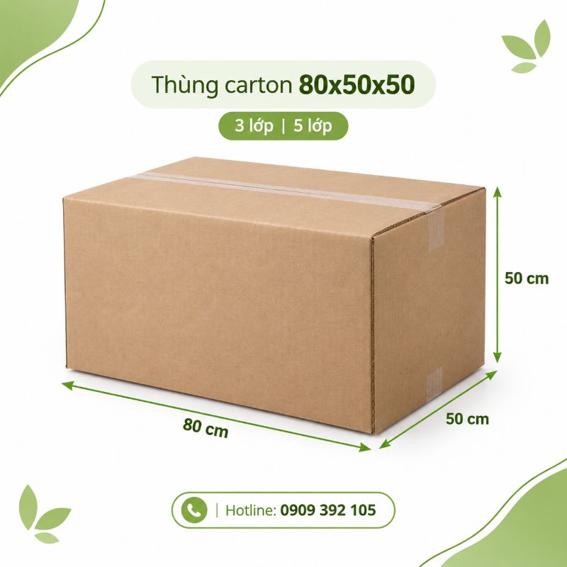 Thùng carton 80x50x50 3 lớp 5 lớp TPHCM