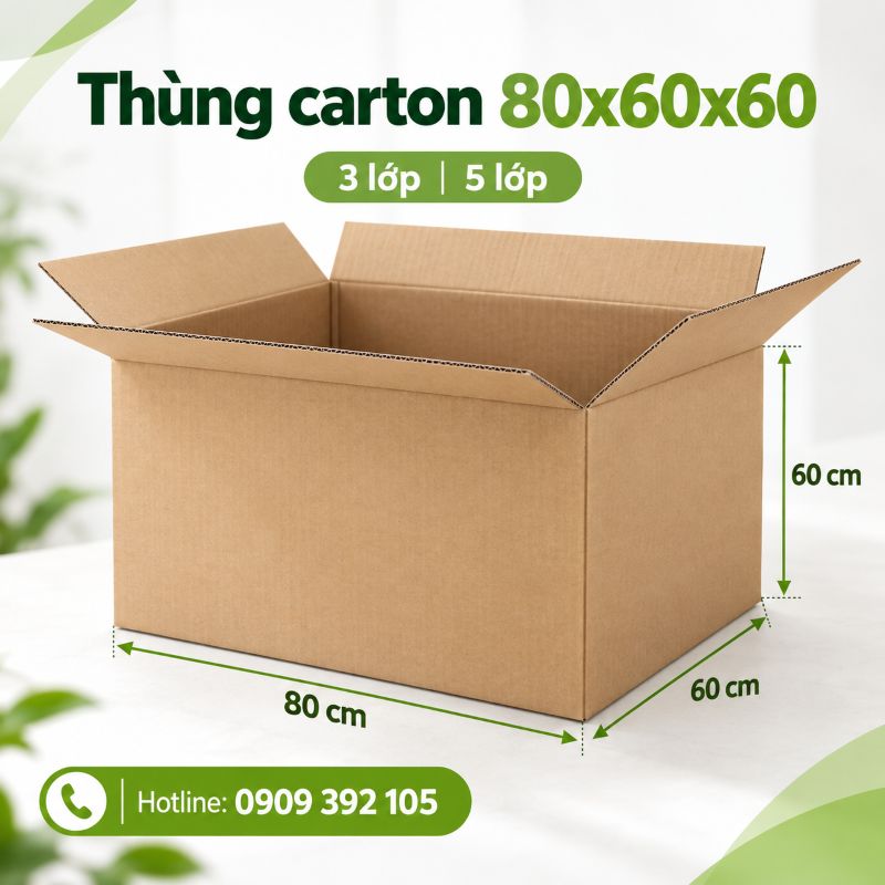 Thùng carton 80x60x60 3 lớp 5 lớp TPHCM
