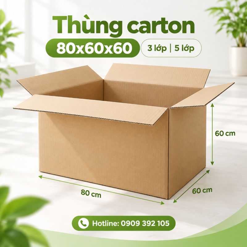 Thùng carton 80x60x60 3 lớp 5 lớp TPHCM