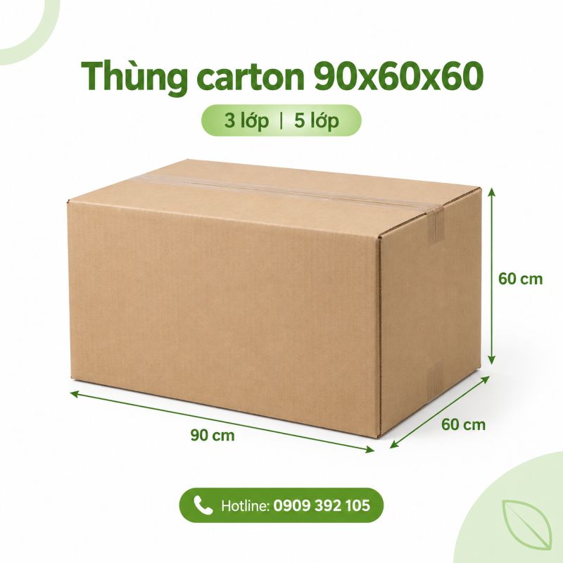 Thùng carton 90x60x60 3 lớp 5 lớp TPHCM