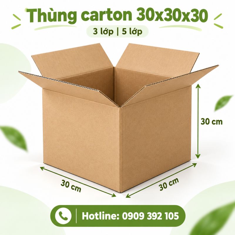 Thùng carton 30x30x30 3 lớp 5 lớp TPHCM