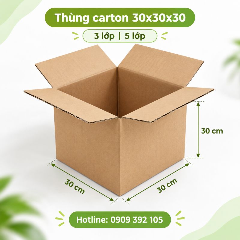 Thùng carton 30x30x30 3 lớp 5 lớp TPHCM