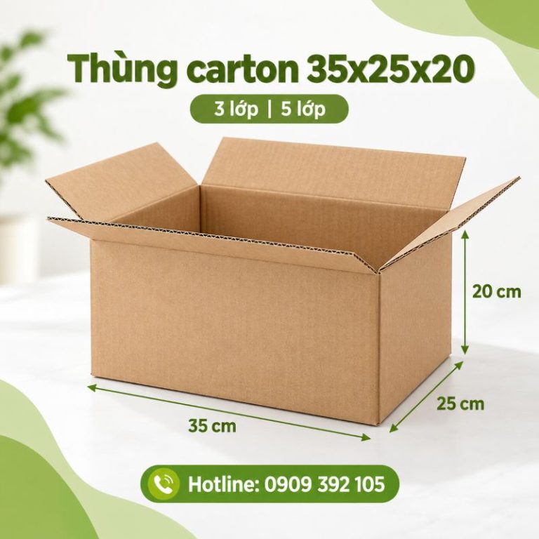 Thùng carton 35x25x20 3 lớp 5 lớp TPHCM