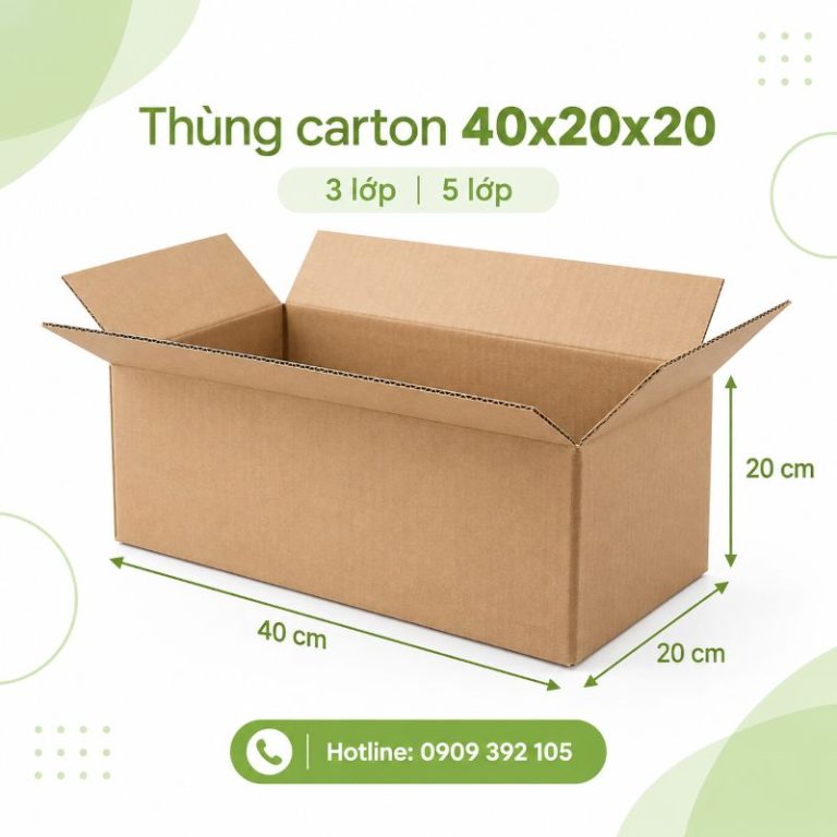 Thùng carton 40x20x20 3 lớp 5 lớp TPHCM