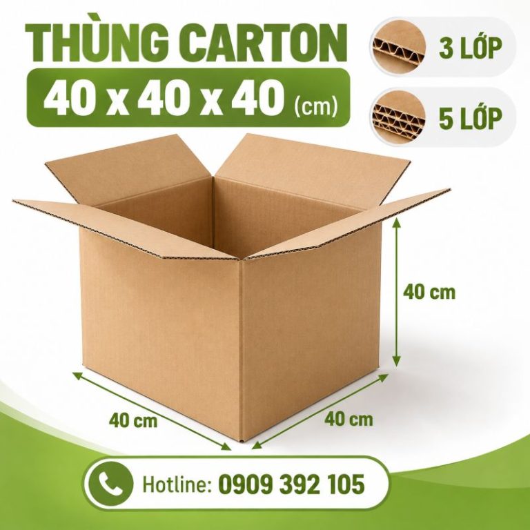 Thùng carton 40x40x40 3 lớp 5 lớp TPHCM
