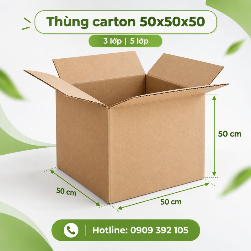 Thùng carton 50x50x50 3 lớp 5 lớp TPHCM