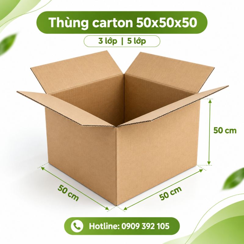 Thùng carton 50x50x50 3 lớp 5 lớp TPHCM