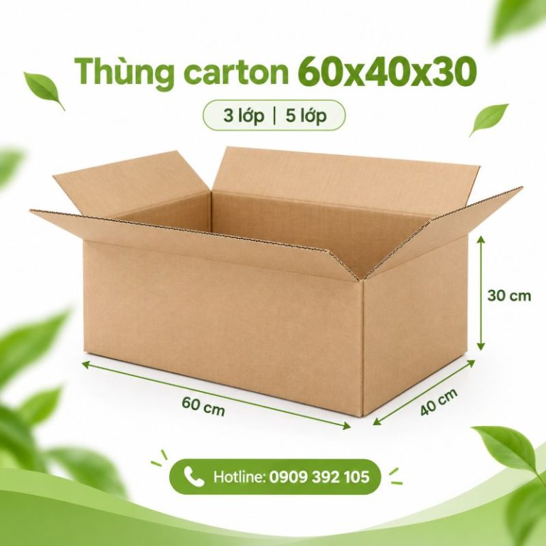 Thùng carton 60x40x30 3 lớp 5 lớp TPHCM