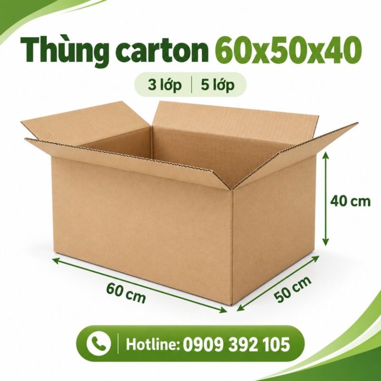 Thùng carton 60x50x40 3 lớp 5 lớp TPHCM