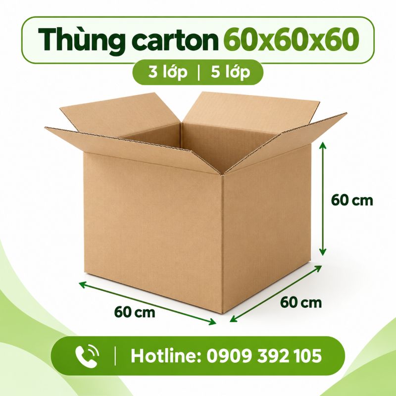 Thùng carton 60x60x60 3 lớp 5 lớp TPHCM