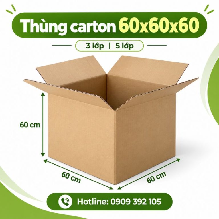 Thùng carton 60x60x60 3 lớp 5 lớp TPHCM