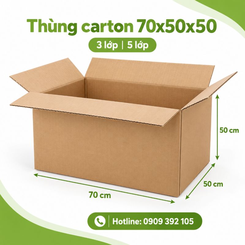 Thùng carton 70x50x50 3 lớp 5 lớp TPHCM
