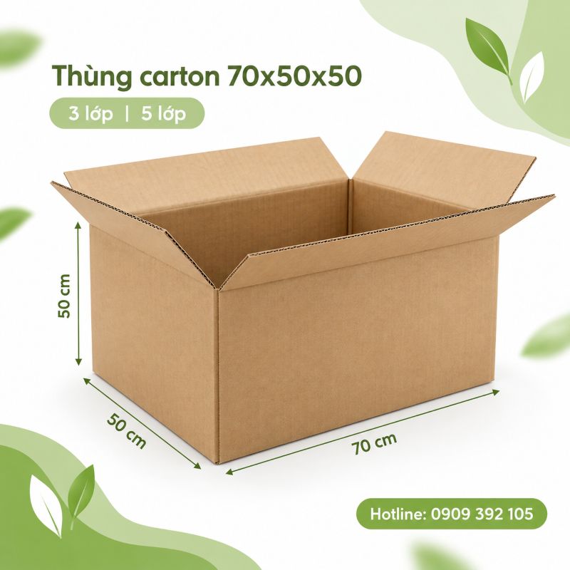 Thùng carton 70x50x50 3 lớp 5 lớp TPHCM