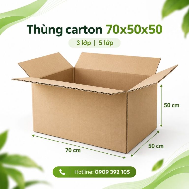 Thùng carton 70x50x50 3 lớp 5 lớp TPHCM